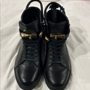 Buscemi Black Sneakers with Gold Details